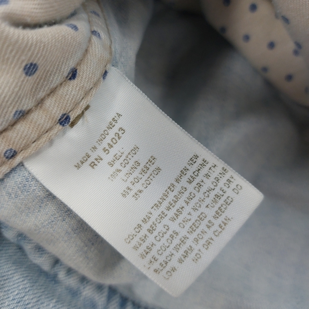 GAP WOMANS BIKER BEACH JACKET CROP LIGHT WASH BLUE JEAN DENIM 3/4 SLEEVE SZ XS - Picture 9 of 13
